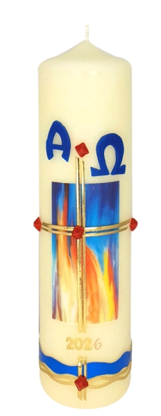 Ostertischkerze 270/70 mm, Dek. 3375